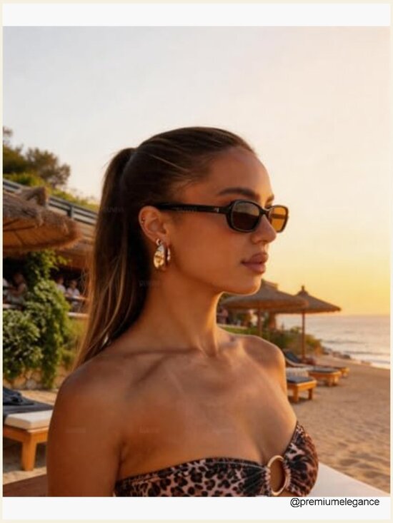 Retro Rectangular Sunglasses for Women 90s Small Narrow Cute Sun Glasses Slim main image 4